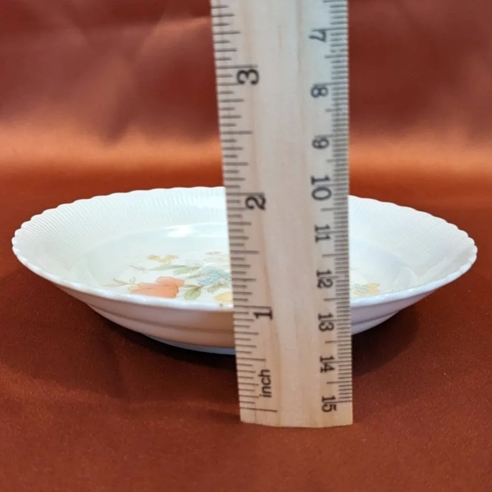 Vintage Ichiyama Toen Japan Floral Porcelain Dessert Plates Set of 6 Ribbed Edge - Picture 8 of 9